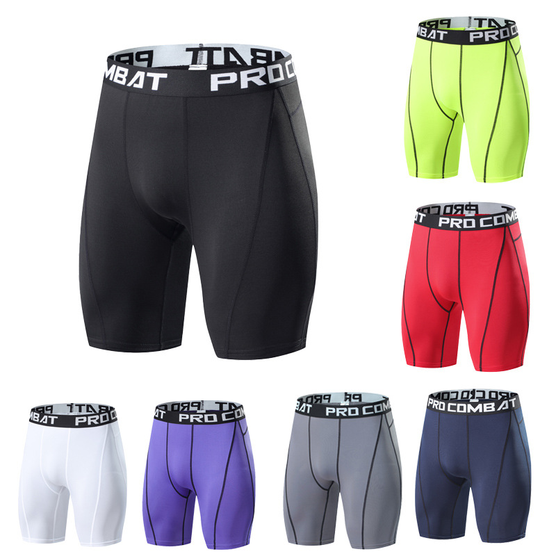 Sports Shorts Tight Breathable High Elastic Quick-drying Pants Basketball Sports Leggings Men's Running Training Track and Field Fitness Pants