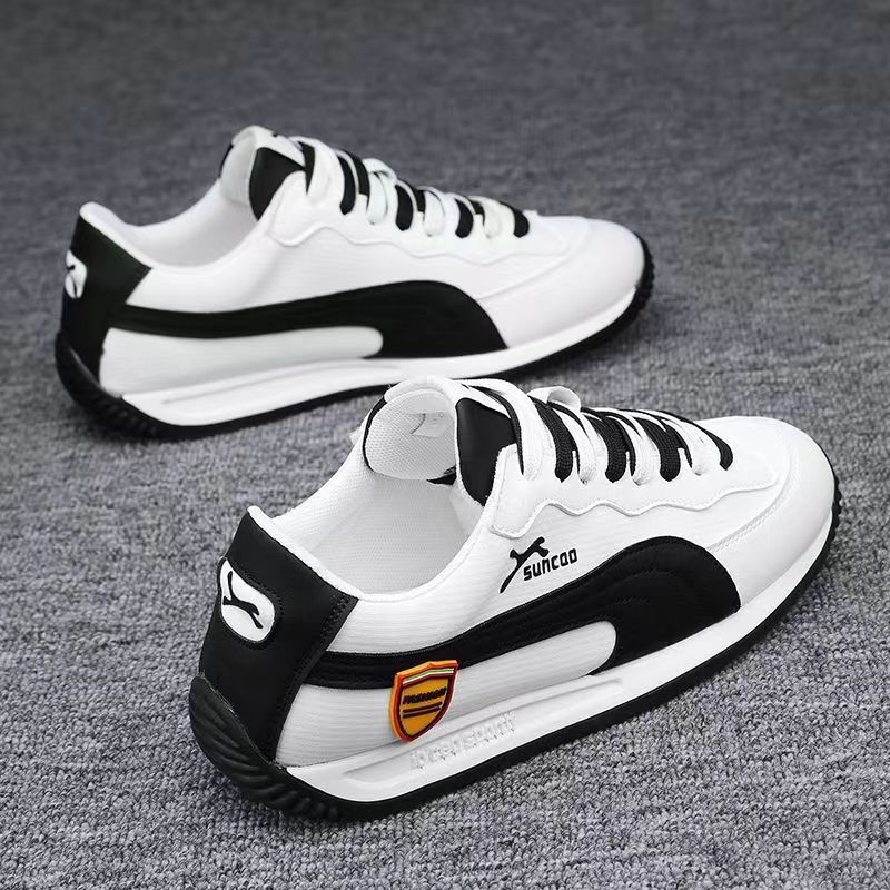 Men's Shoes Foreign Trade Wholesale Leather Stitching Breathable Flat Comfortable Casual Trendy Shoes Men's Forrest Gump Soft Sole Casual Sports Shoes
