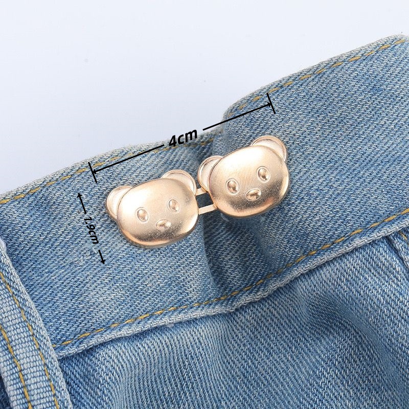 Picture of Chinese Knot Waist Buckle Pair Buckle Flat Bottom Removable Nail-free Seam-free Button Girl's Trouser Skirt Waist Size Change Artifact