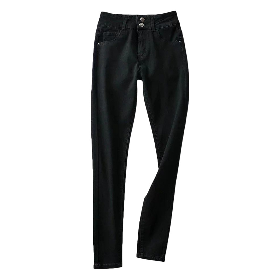 Spice Girls Spring and Autumn New Two-button High Waist Elastic Slim-fit Skinny Jeans Women's Tight Hip Pencil Pants