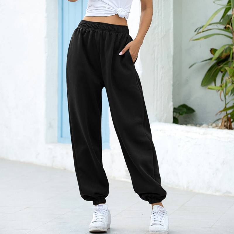 European and American Casual Sweatpants Women's High Waist Style Fashion Long Velvet Warm Women's Pants Amazon Hot Selling Style