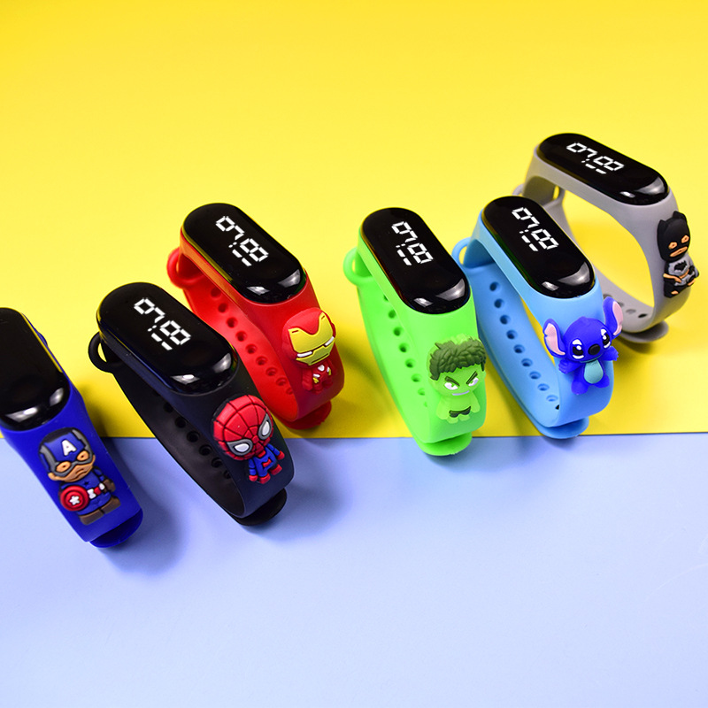 Picture of Live Hot Selling Primary School Students' Anime Bracelet LED Sticker Doll Electronic Watch Boys and Girls Waterproof Touch Watch