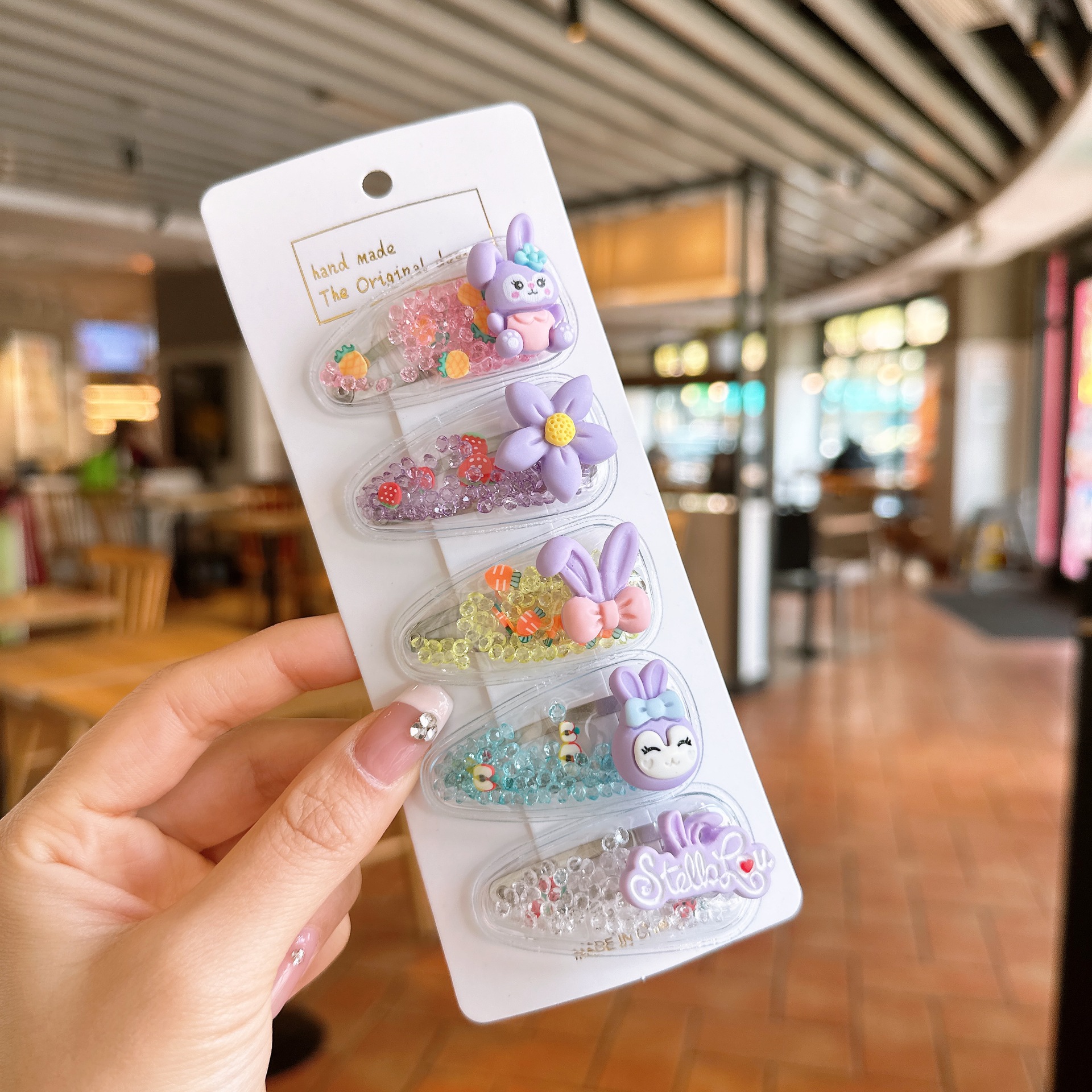 Picture of Children's Hairpin Girls' Headwear Side Side Bangs Clip Kids Baby's quicksand Clip Princess Cute Broken Hairpin bb Clip