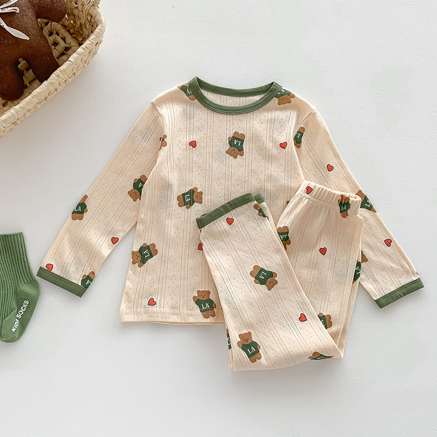 Picture of Autumn Children's Home Clothes South Korea Children's Pajamas suit Boys and Girls Autumn Clothes Autumn Trousers Baby Cotton Pajamas