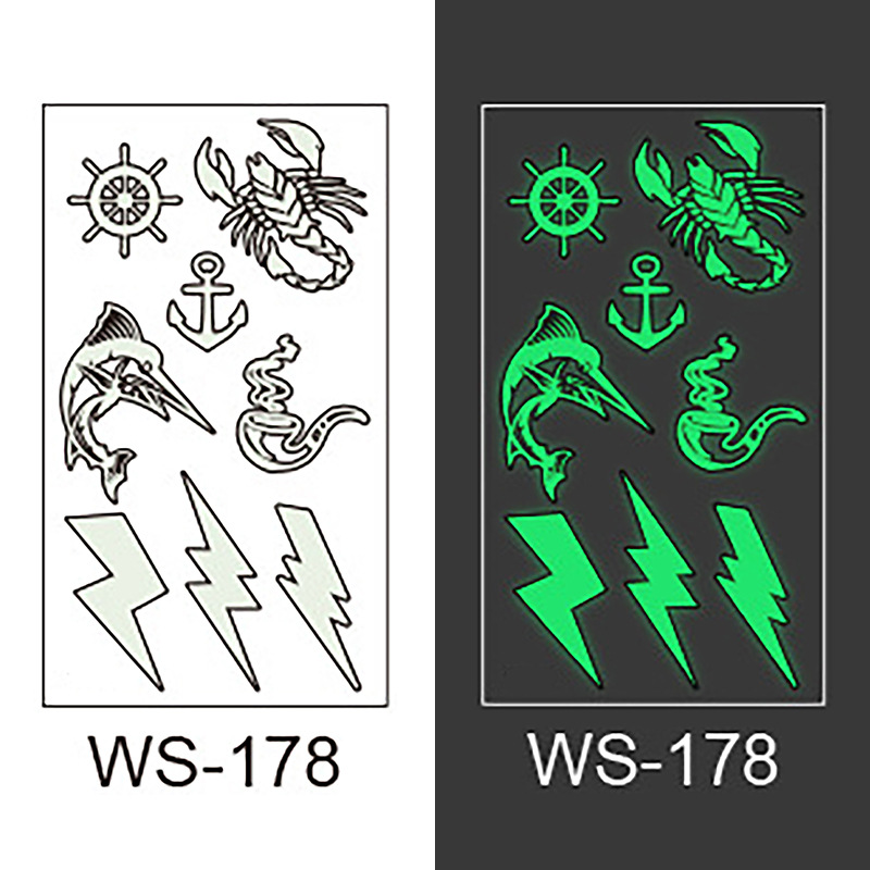 Picture of New Luminous Tattoo Sticker Nightclub Bar Music Festival Carnival Party Tattoo Sticker Note Glow Cool Face Sticker