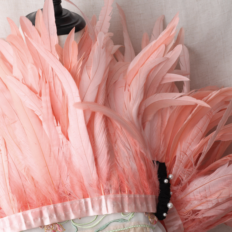 Picture of 2 m/bar cock tail cloth edge feather cloth strip performance clothing skirt cloth belt shawl feather decoration clothing accessories