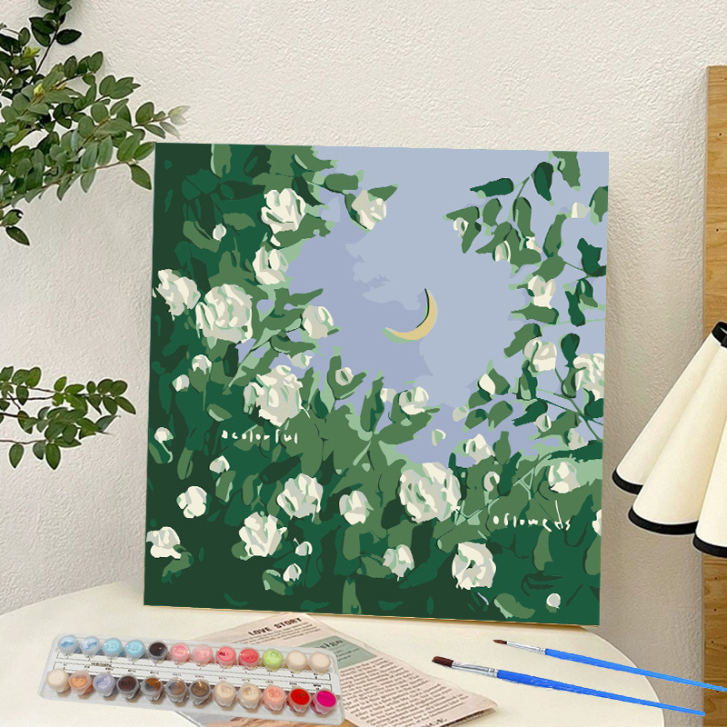 Picture of Digital oil painting landscape Dafen village hand-painted mathematical oil painting coloring painting oil painting flowers flower oil painting wholesale