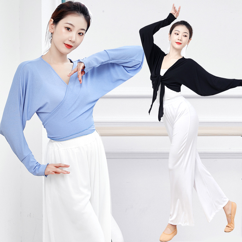 Picture of Modern Dance Practice Clothes Top Classical Jazz Belly Ballet Blouse Teacher Art Test Lace-up Body Dress Female