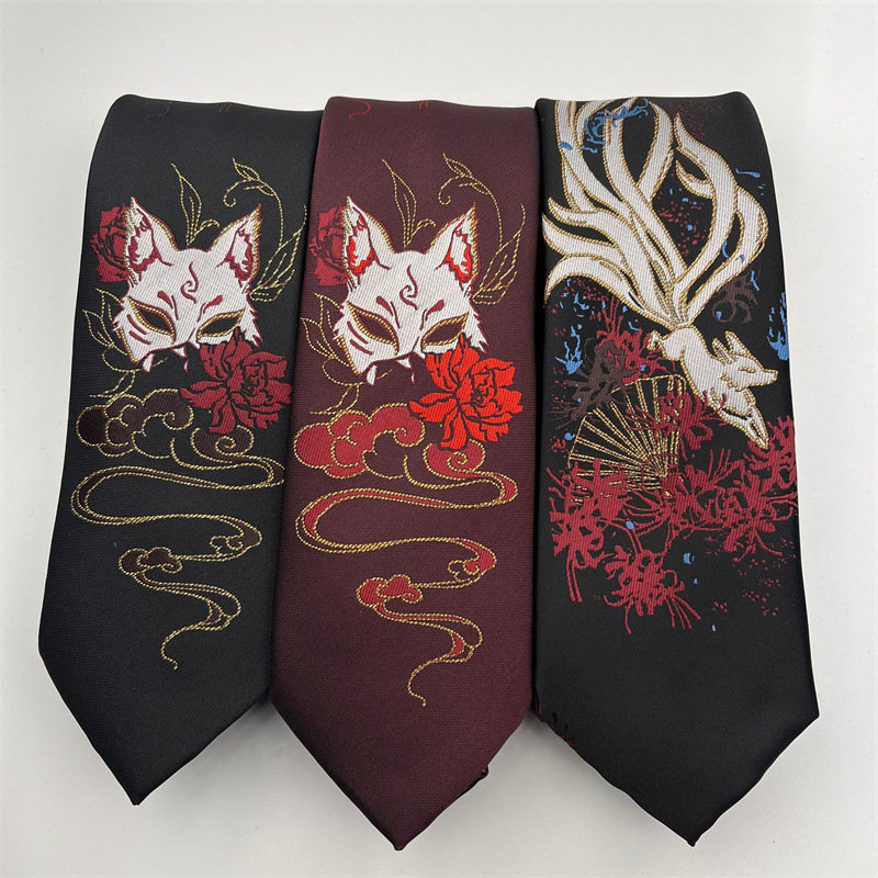 Picture of Second-dimensional Japanese Nine-tailed Fox Tie JKDK Uniform Shirt Hand-matched All-match Fashion Nine-tailed Fox Fairy Tie