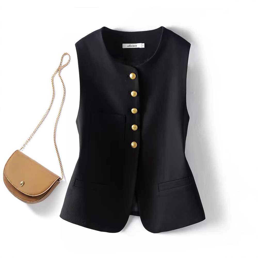 Laqian Style Suit Vest Women's High-end Vest 2025 Spring and Autumn New Vest Slim-fit All-match Elegant Waistcoat