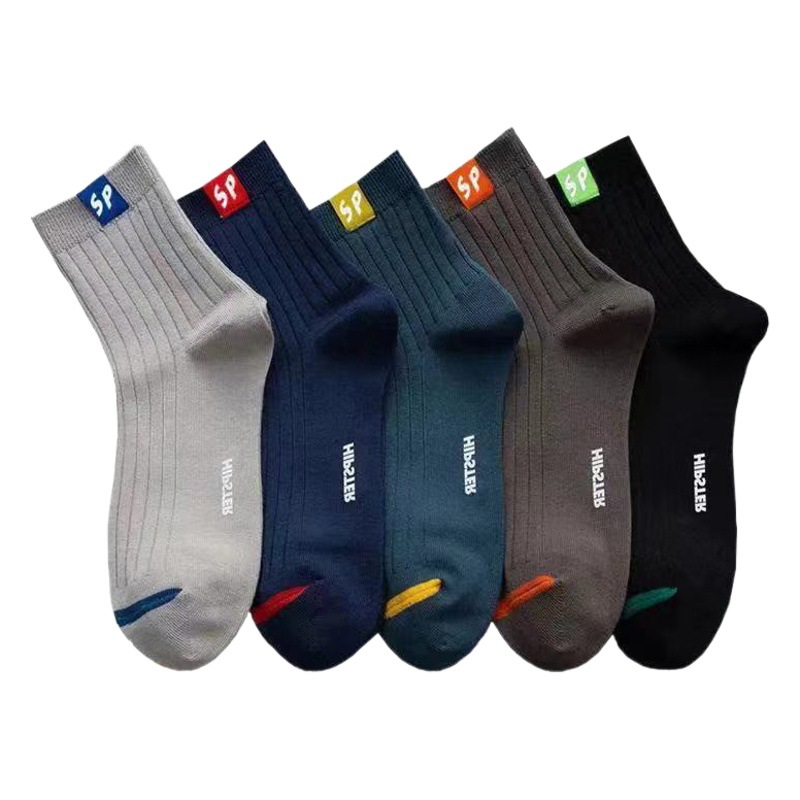 Autumn and Winter Thick Men's Mid-tube Business Socks SP Standard Sports Fashionable Socks Deodorant Sweat Absorbing All-match Student Socks for Four Seasons