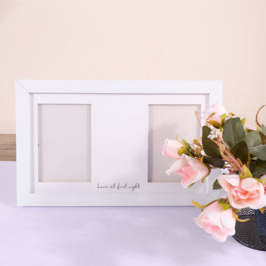 Picture of Cross-Border Hand and Foot Print Photo Frame for Newborns, Three-Piece Set with Text, Full Moon and First Birthday Commemorative Photo Frame, Baby Hand and Foot Print Set