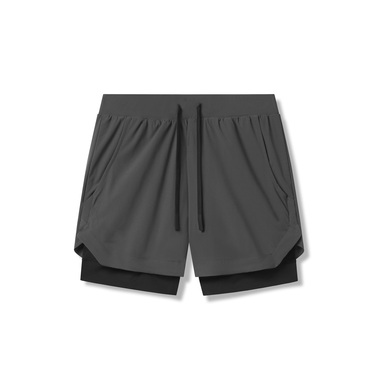 Picture of European size fitness sports shorts men's nylon running muscle training stretch quick-drying American double-layer basketball shorts summer