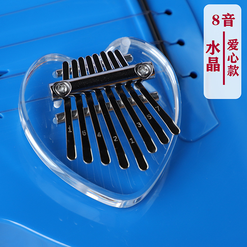 Picture of Mini Thumb 8-Tone Mini Calimba Crystal Transparent Five-Finger Portable Beginner's Finger Instrument