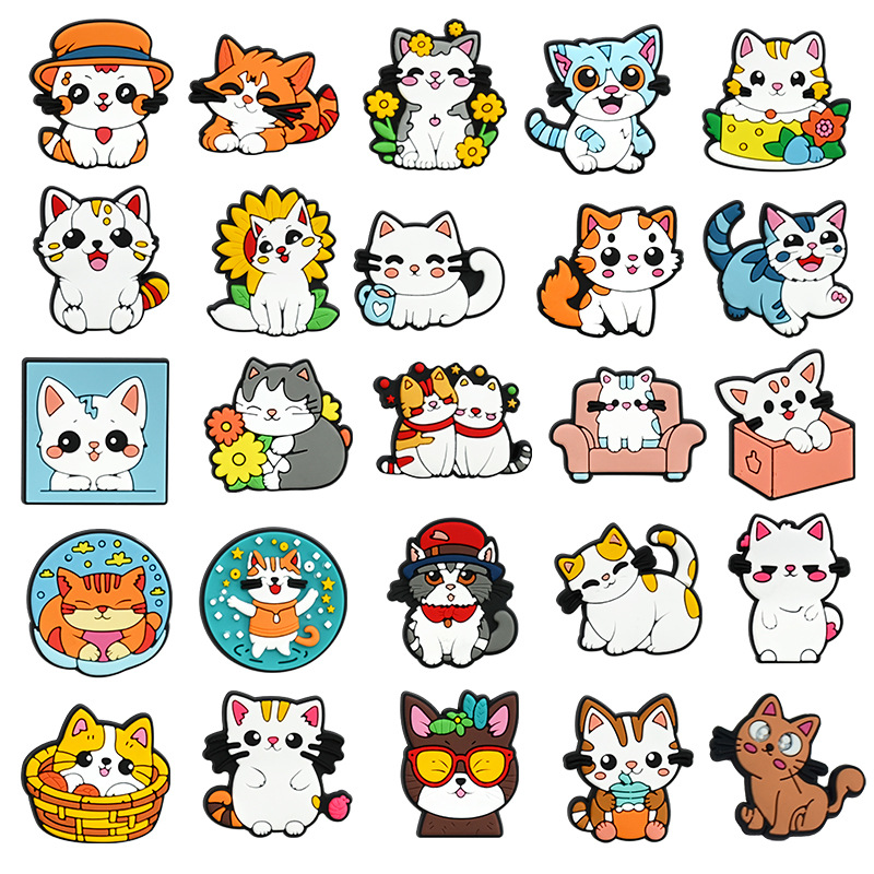 Cross-border Pet Cat Cartoon Pattern Garden Shoes Hole Shoes Flower Shoe Buckle PVC Soft Rubber Hole Mobile Phone Case Accessories