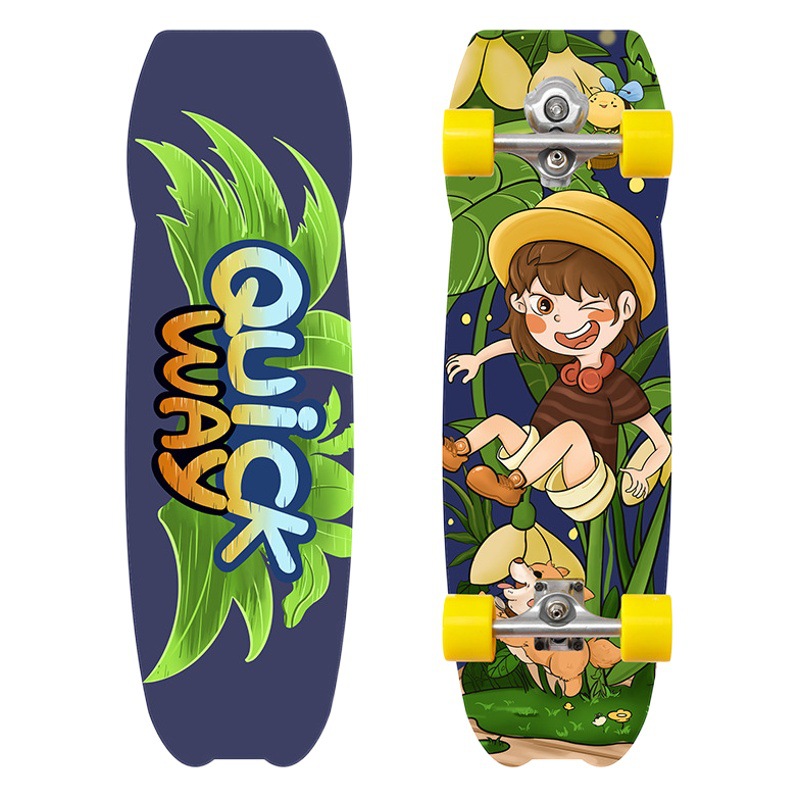 32 inch land surfboard pedal-free skateboard S5 spring steering bridge brush street beginners surfing cat board practice board