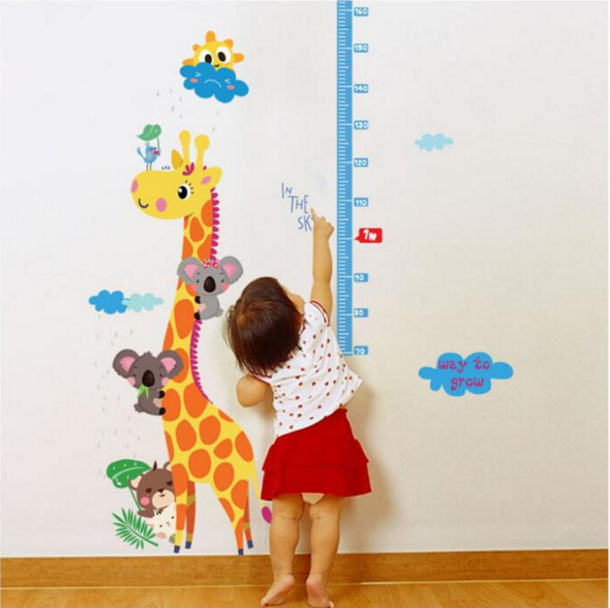 Yiwu new cross-border decorative wall stickers giraffe children's height measurement classroom decorations stickers SK9002