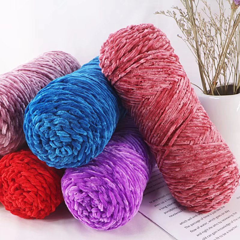 Jinfeng velvet 4 two large groups of chenille gold velvet wool group hand-woven hook shoe thread diy bear ice thread in stock wholesale
