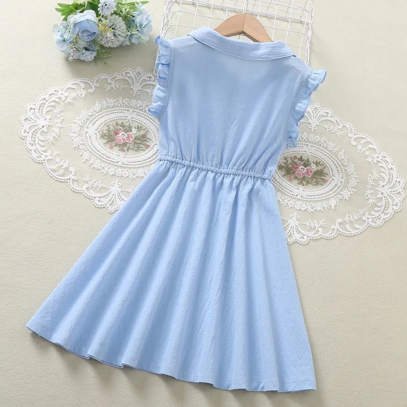 Picture of Girl's Dress Summer New Style Girl's College Style Vest Skirt Children's Thin Tight Waist Shirt Skirt