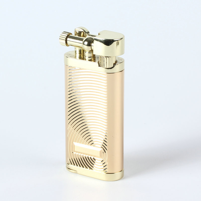 Picture of Grinding wheel open flame cigarette lighter gas creative inflatable Langsheng oblique fire lighter metal pipe mini lighter gift