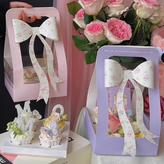 Mother's Day Portable Cupcake Box Valentine's Day Cake Packaging Box Portable Muffin Cupcake Packaging Box