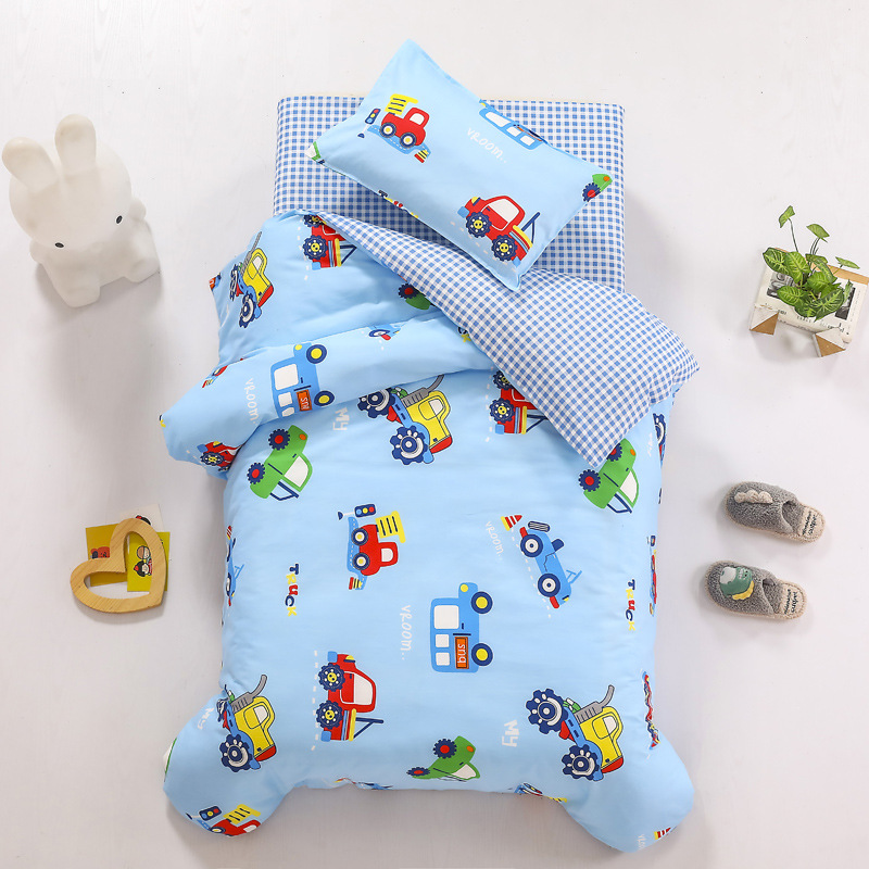Picture of Kindergarten Quilt Three-Piece Set Baby Nap Quilt Children's Cotton Six-Piece Set Removable and Washable Cartoon Quilt for Summer