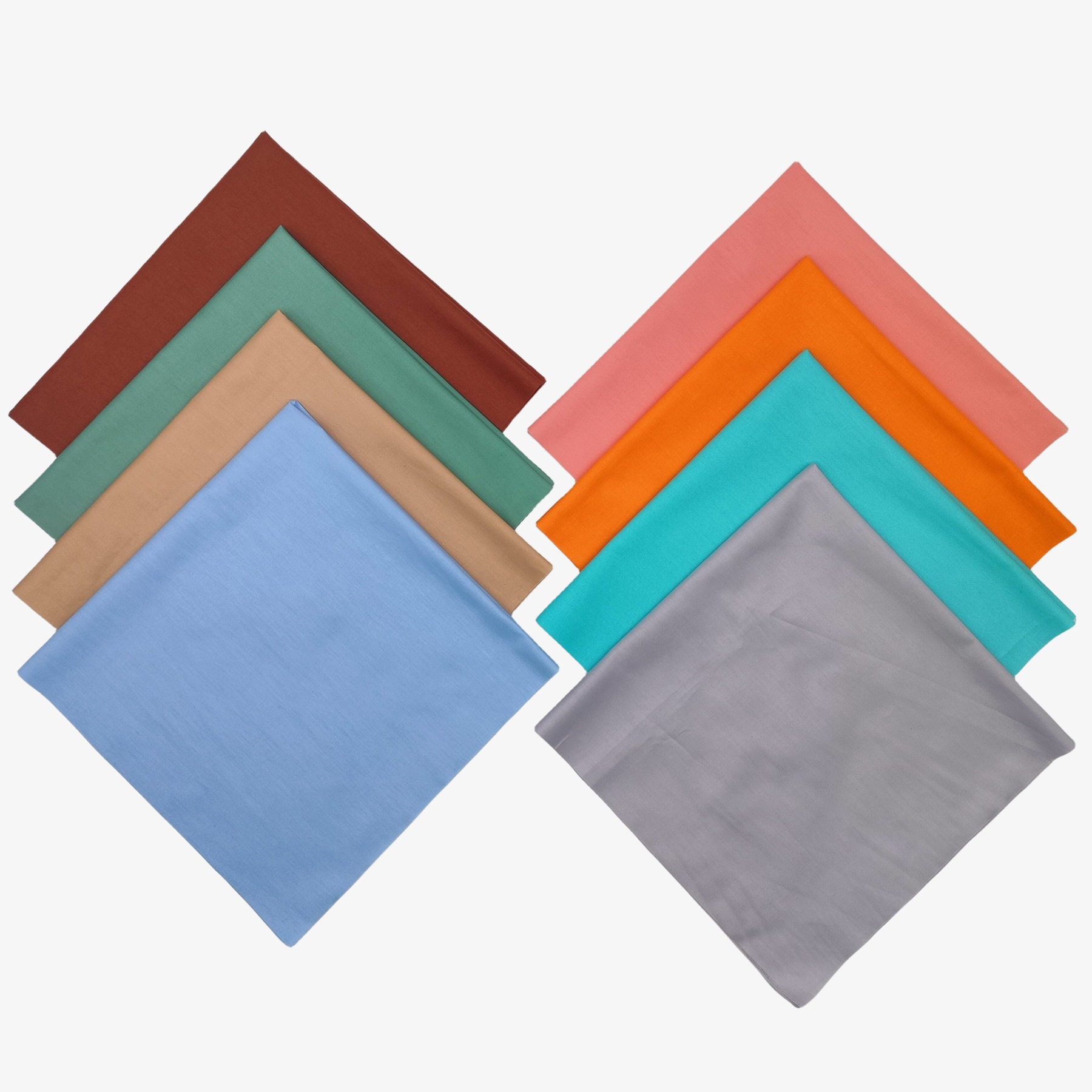Cross-Border Cotton Twill Pure Color Fabric Handmade DIY Patchwork Fabric Set 8 Pieces Pure Color Cotton Fabric