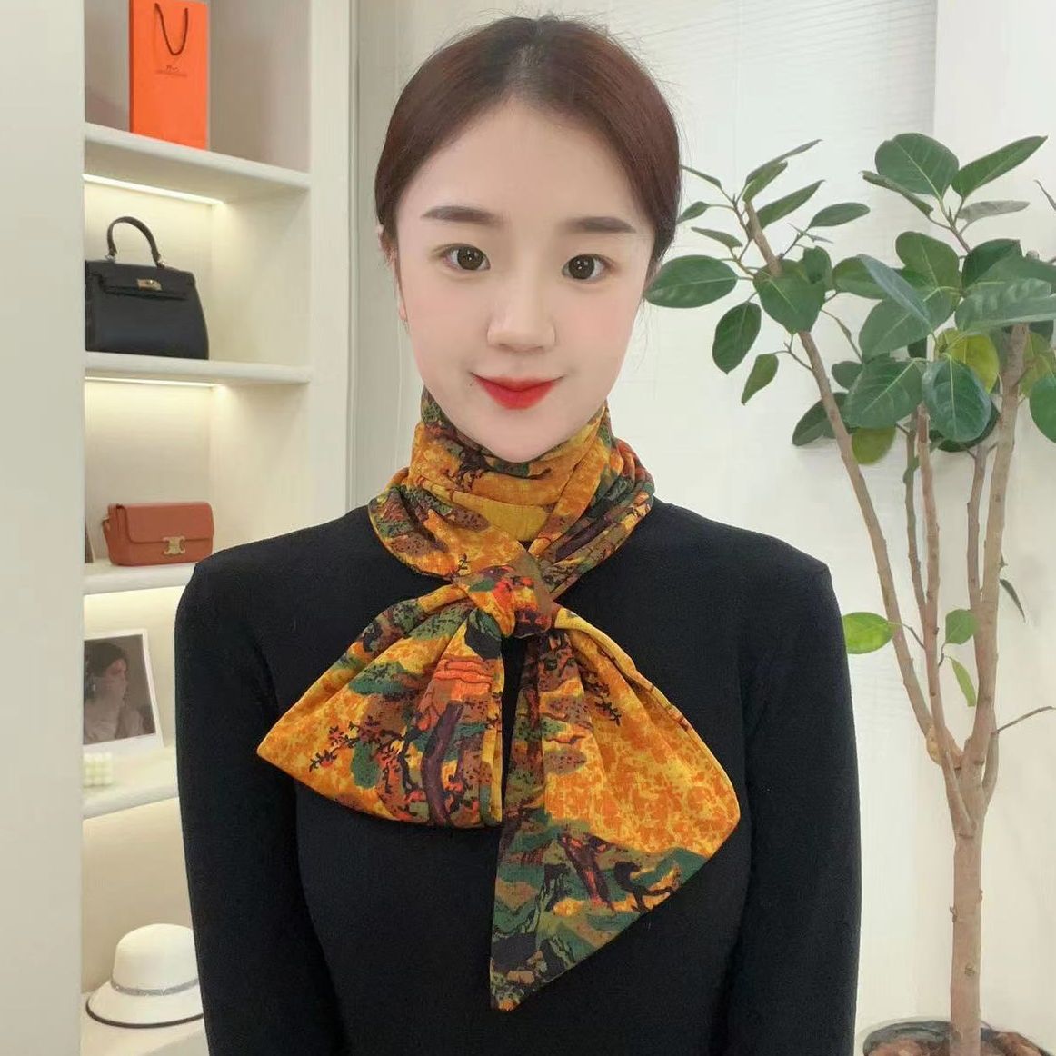 Picture of [Increase lengthening] 14*140cm neck long scarf Australian velvet cotton autumn and winter warm scarf fashion scarf scarf