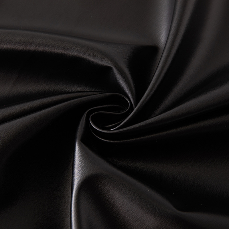 in stock B40 weft-knitted elastic fine-grain PU leather brushed bottom wash-free garment leather gloves edging soft leather fabric