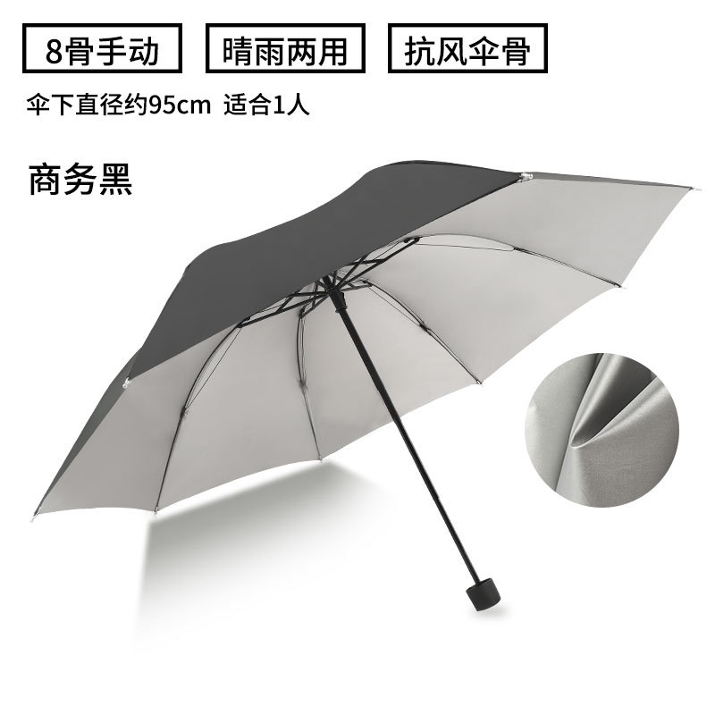 Picture of A large number of wholesale automatic rain umbrella double three folding black rubber sunscreen sunshade umbrella men and women sturdy umbrella large