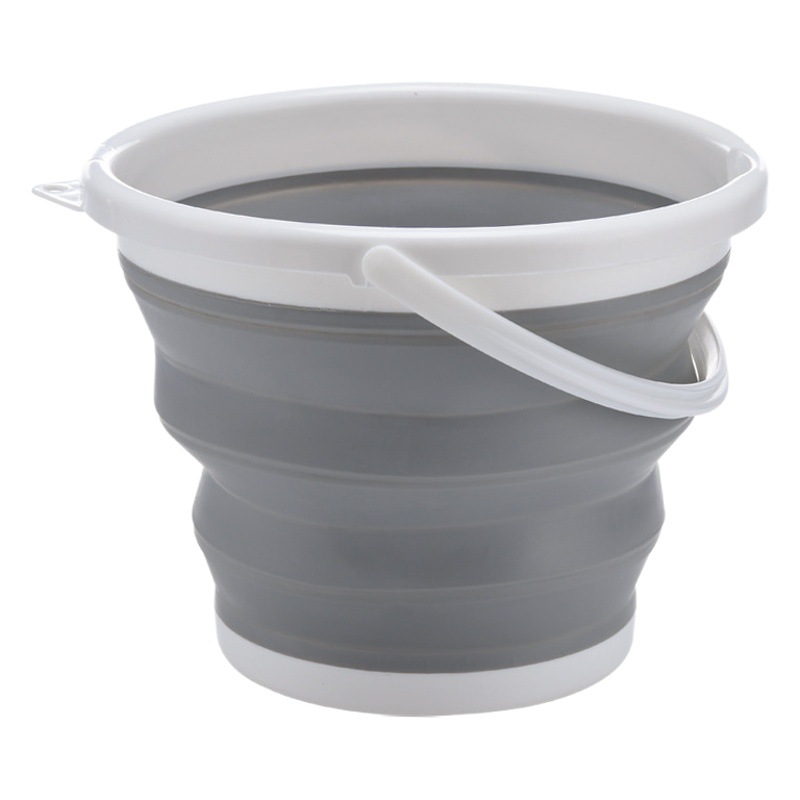 Multifunctional Folding Bucket with Lid Portable Outdoor Car Wash Fishing Household Plastic Water Storage Small Bucket for Housekeeping