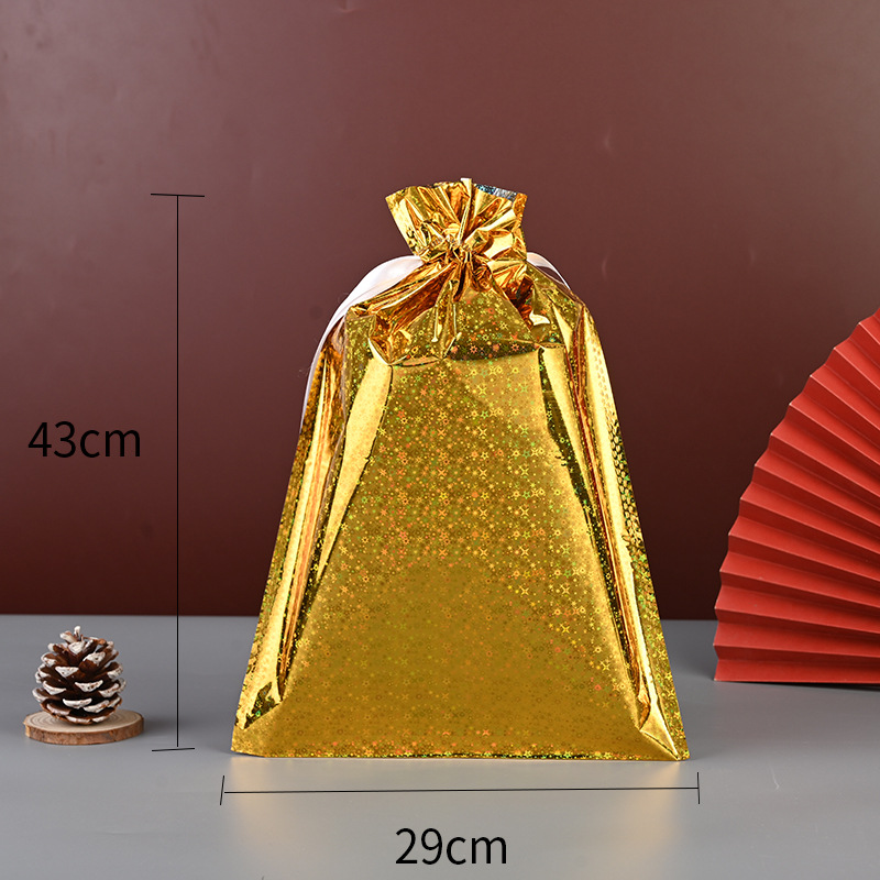 Picture of Cross-border Amazon Christmas Gift Bag Drawstring Bag Christmas Gift Packaging Bag Ping An Fruit Snowflake Crisp Bag