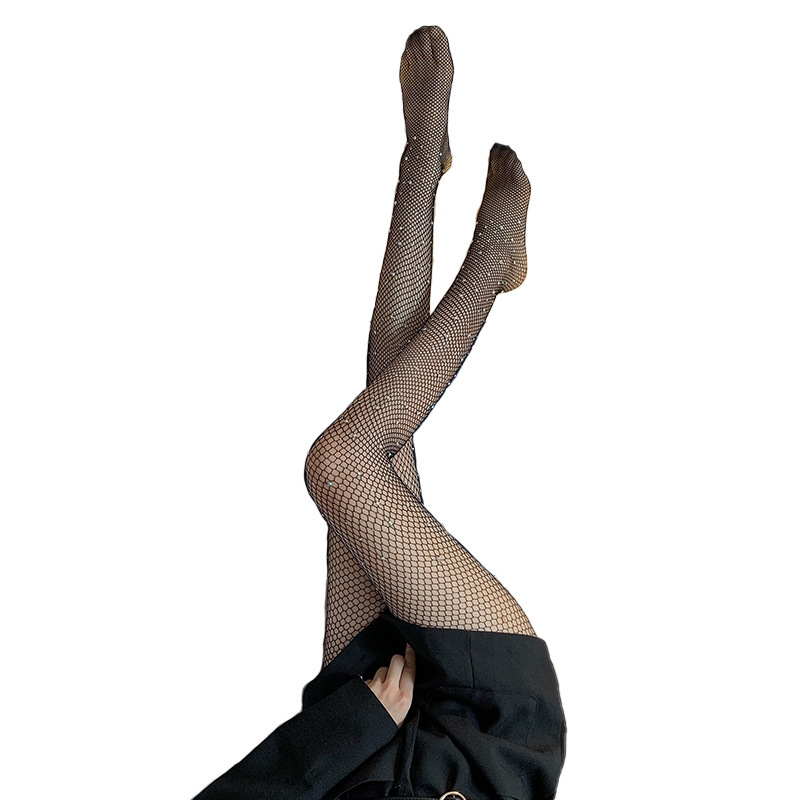 Picture of Liangai Internet Celebrity Hot Diamond Bing Fishnet Stockings with Diamond Fishnet Stockings Sexy Pantyhose Women's Thin Trendy Diamond Stockings B17