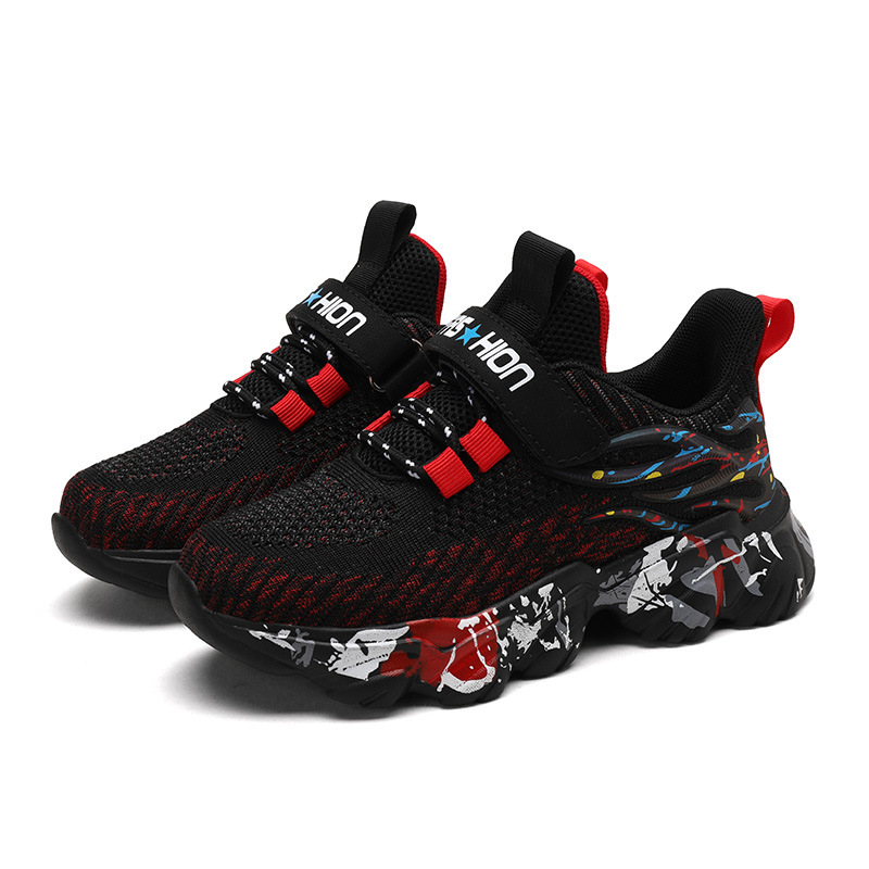 Boys' sneaker 2024 Spring and Autumn New 7-12 Breathable Children's Net Shoes for Large Children and Boys Lightweight Running Shoes
