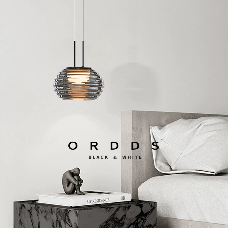 Picture of Nordic Creative Designer Glass Chandelier Advanced Sense Bedroom Restaurant Hotel Homestay Light Luxury Decorative Bar Table Lamp