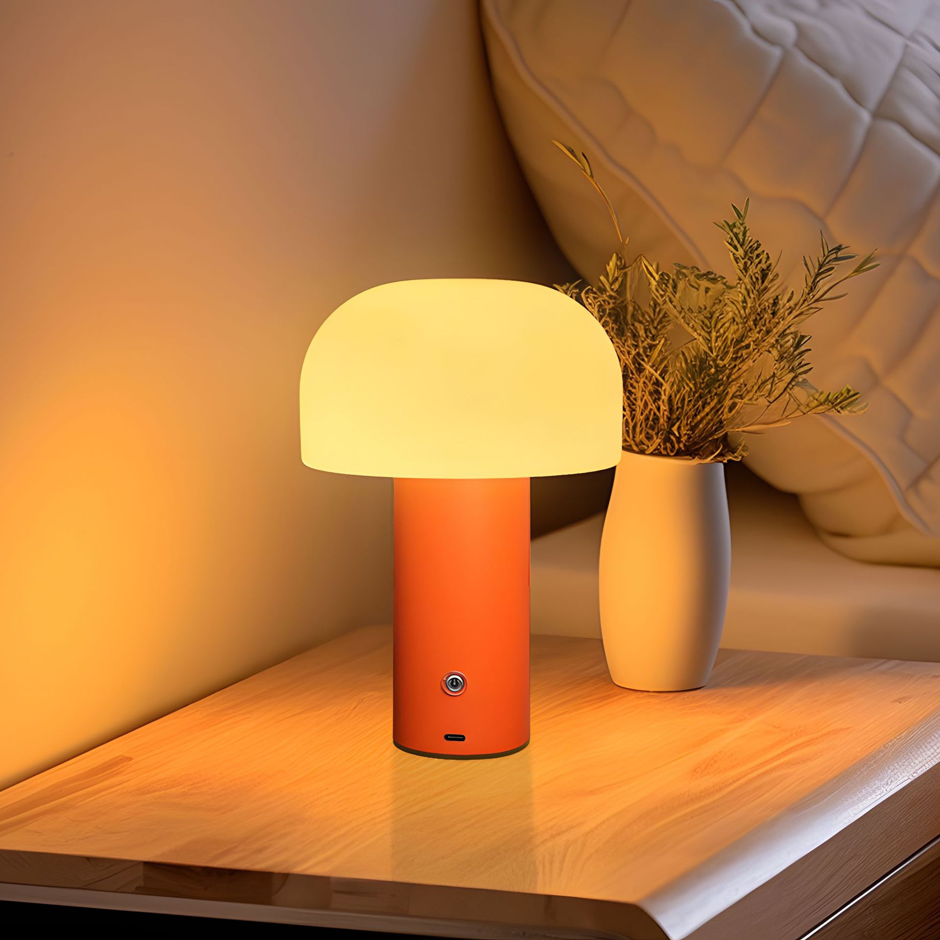 Cross-border Hot Mushroom Table Lamp Amazon temu Bedside Lamp Bedroom Living Room Light Luxury Advanced Portable Night Light