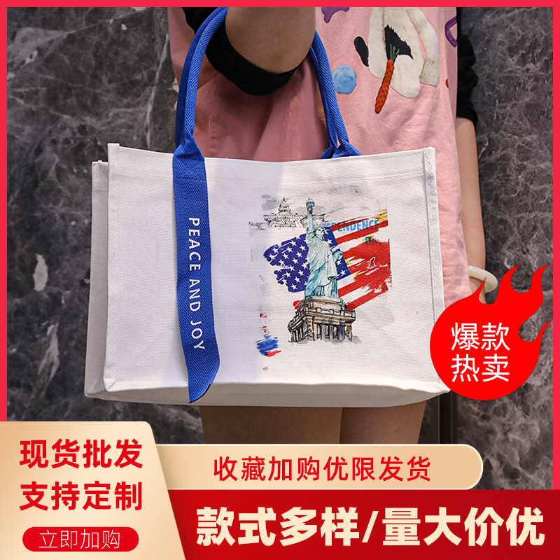Handbag Cloth Bag Artistic Accompanying Gift Advanced Sense Handbag Environmental Protection Canvas Bag Jute Handbag in stock Wholesale