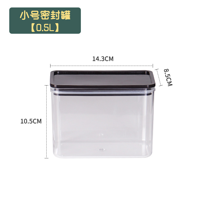 Picture of Plastic Square Fruit Powder Box Coffee Bean Sealed Can Milk Tea Shop Transparent Food Storage Jar Grain Storage Box