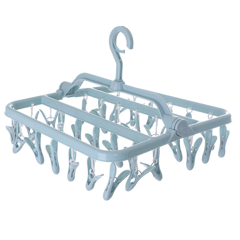 Picture of Adult windproof drying rack plastic 32 clip hanger children's socks baby multifunctional drying rack