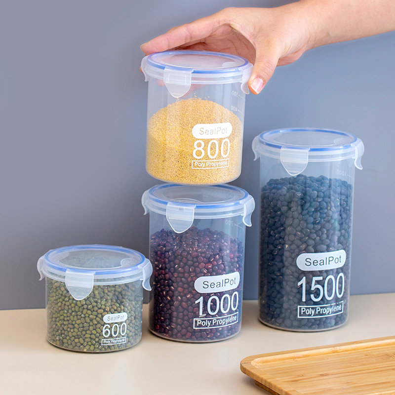 Picture of Large Sealed Transparent Plastic Sealed Jar Milk Powder Jar Food Jar Kitchen Grain Storage Box Storage Jar