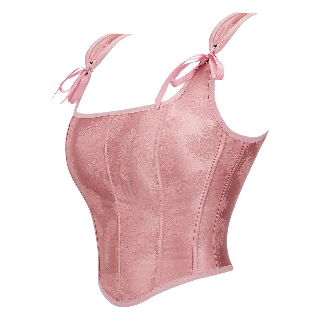 Short Body Shaping Top Waist Cover Waist Clip Women's Outer Wearing Waist Tight Lotus Root Color Palace Vest Chest Women's Top