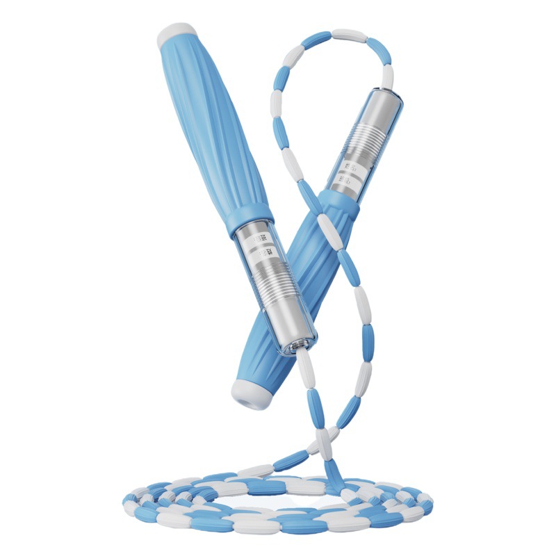 Skipping Rope Silicone Kidsren's Bead Section Signature Kindergarten Soft Bead Pattern Sports Adjustable Non-Knot Bamboo Skipping Rope