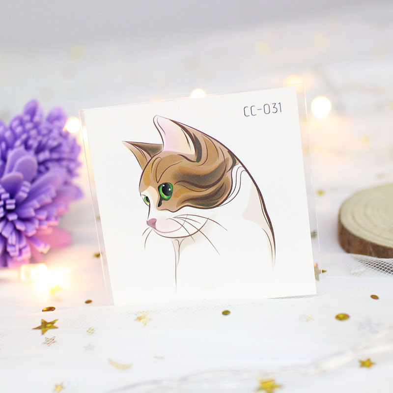 Picture of Cat and Dog Tattoo Stickers Waterproof Girls/Kidsren Cute Little Stickers Cartoon Animal Pet Tattoo Stickers