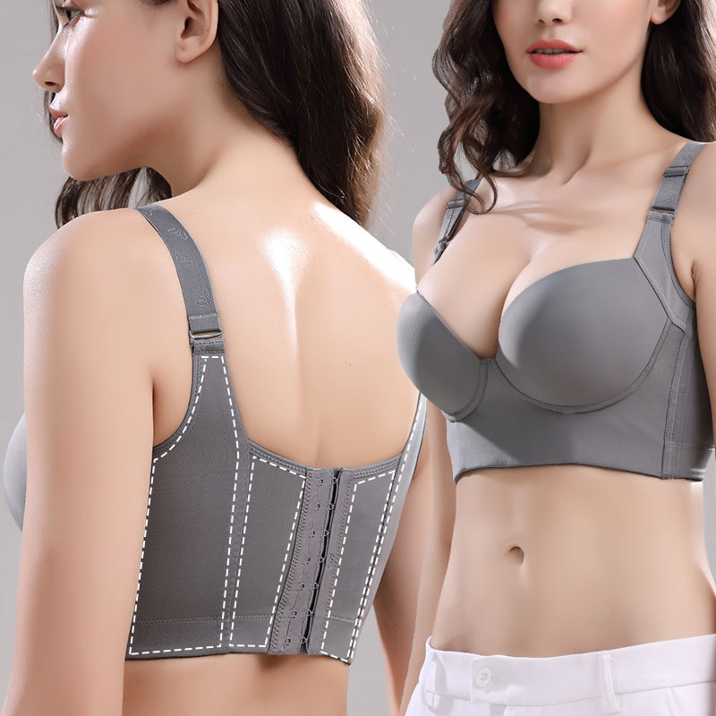 Picture of Plus Size Seamless Intimates Push-Up and Auxiliary Breasts Anti-Sagging Thin Section Fat mm 100kg Big Breasts Showing Small Bra Summer Women