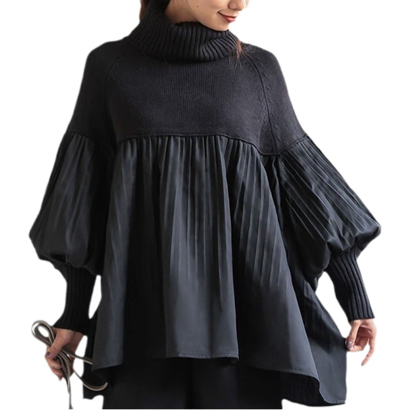 Women's Sweater Women's 2021 New Fashion Loose Outerwear Autumn and Winter High Collar Women's Trbottomy Mid-Length Bottoming Shirt Winter Wear