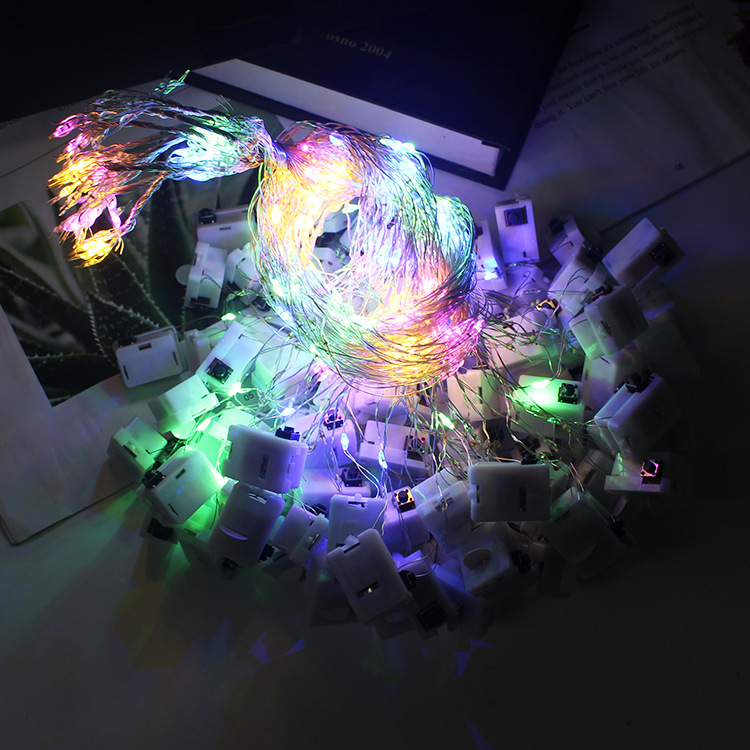 Picture of 1 meter 10 lights warm color led string copper light wire three flash cake flowers decorative light bar accessories gift box string lights