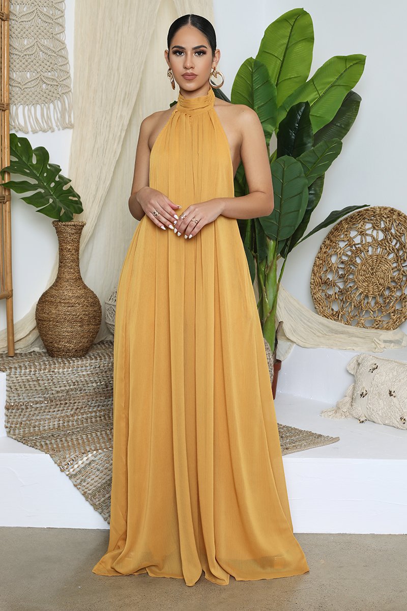 Picture of Chiffon Loose Wide-Leg Jumpsuit Chiffon Backless Sleeveless Halter Loose Jumpsuit for Women