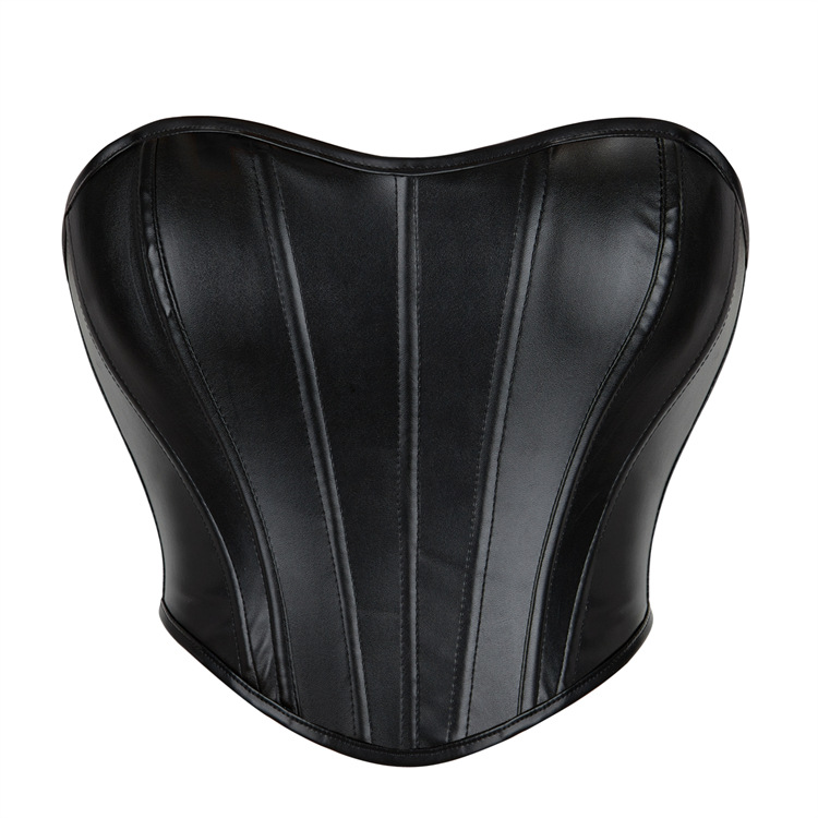 New leather plastic bone tube top women's sexy body shaping top Amazon AliExpress cross-border e-commerce supply