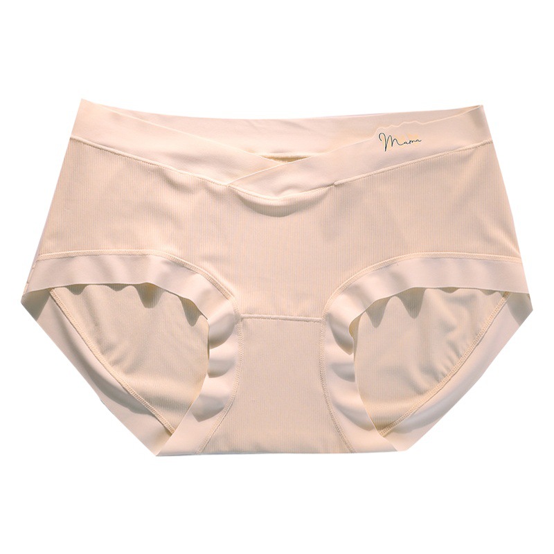 New thin seamless plus size V-shaped low waist thread ice silk maternity underwear PLA bottom crotch briefs for women