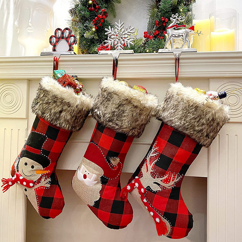 Christmas Decoration Christmas Socks Gift Bag Home Pendant Red Prellis Santa Candy Bag